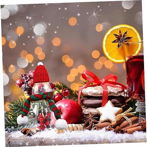 ORFOFE 4pcs Christmas Snowman Beverage Bottles with Caps