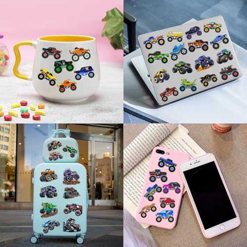 96 PCS Monster Truck Racing Car Temporary Tattoos for Kids