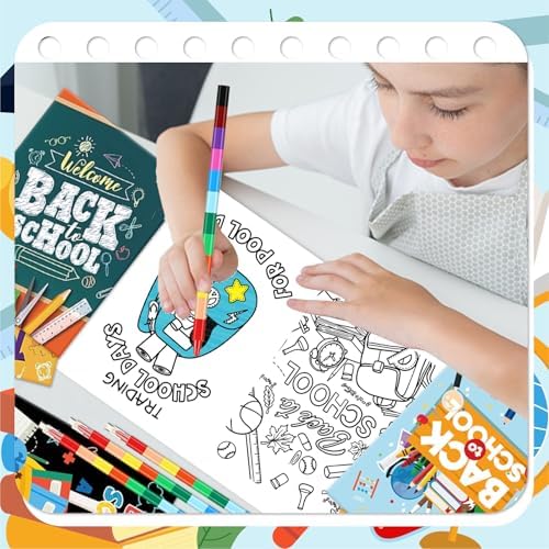 24Pcs Back to School Coloring Books with Pens