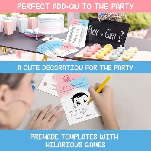 Baby Gender Reveal Game Set for Guests