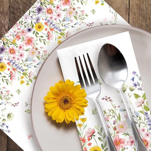 100pcs Wildflower Napkins 3 Ply for Baby Shower and Party