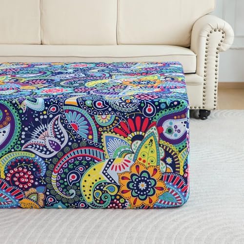 EVOLLER Waterproof Stretch Ottoman Cover 40x40x15 Inch