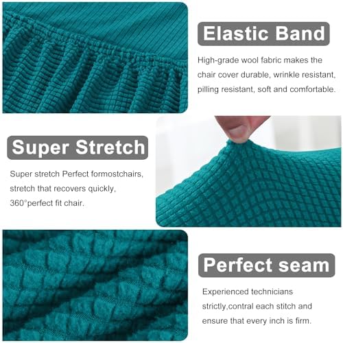 Lellen Bar Stool Covers Set of 2 Peacock Blue