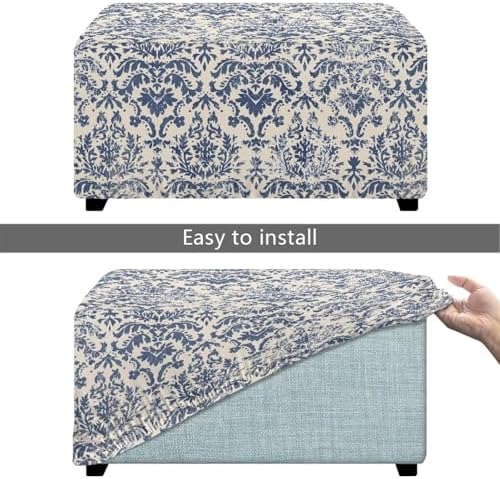 Retro Pattern Waterproof Ottoman Cover