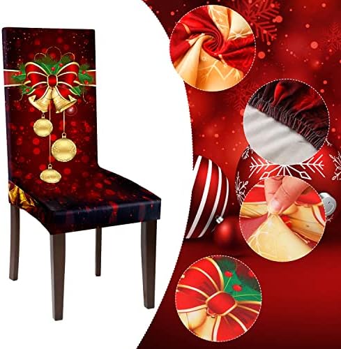 Boao Christmas Chair Covers Stretchable 4 Pack