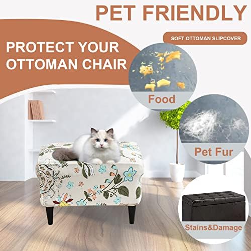 Eco-Ancheng Stretch Ottoman Slipcover for Footrest Stool