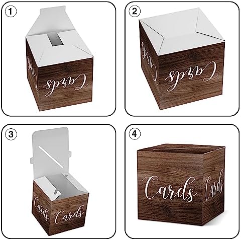 AWSICE Wood Pattern Card Box - 1 Set for Events