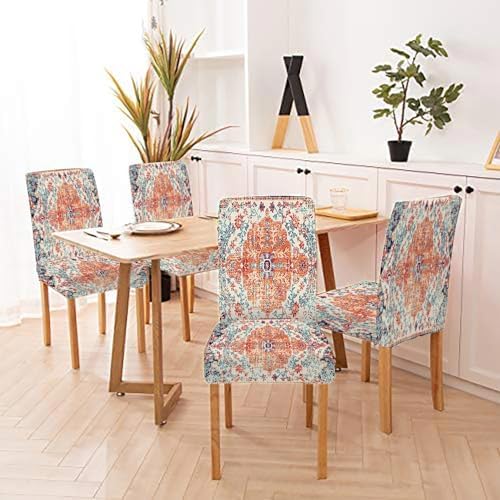 Musesh Dining Chair Covers Set of 4 Ethnic Boho Spandex Slipcovers