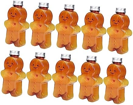 VALICLUD 10pcs Christmas Gingerbread Beverage Bottles