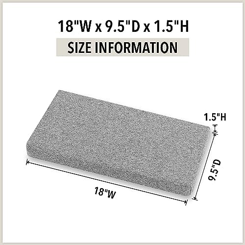 Tromlycs Rectangular Bar Stool Cushion Cover 18x95 Inches Light Grey