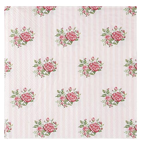 Juvale Vintage Pink Roses Floral Napkins