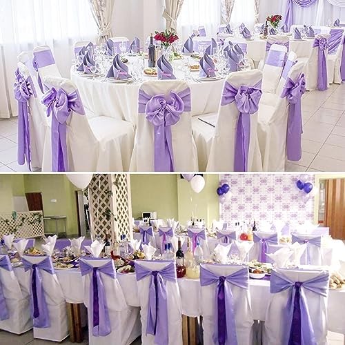 50PCS Satin Chair Sashes Bows for Wedding Events