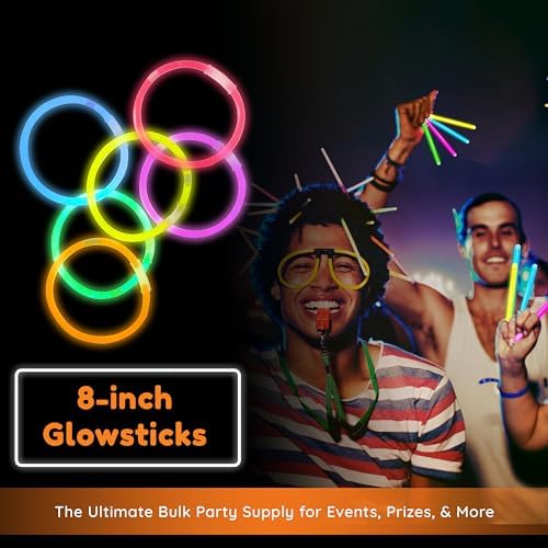 Glow Fever 1200pcs Glowsticks Party Pack with 8 Sticks and Connectors