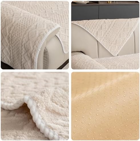 Geometric Jacquard Plush Sofa Cover for Cozy Comfort