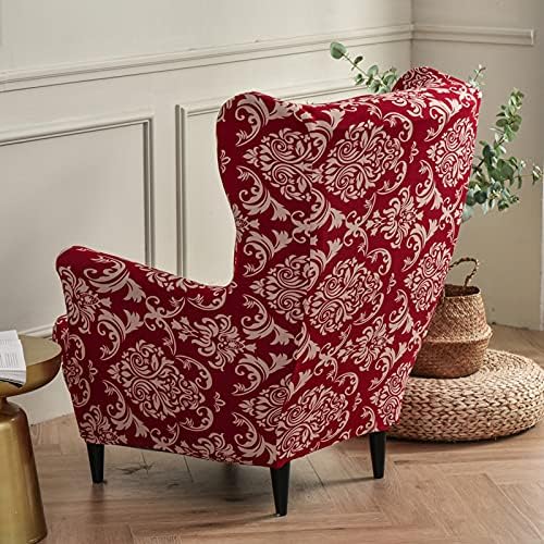 Soft Spandex Wingback Chair Covers 2 Piece Set