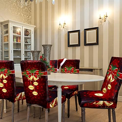 Boao Christmas Chair Covers Stretchable 4 Pack