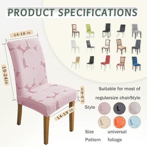 Dining Chair Covers Set of 4 Stretch Spandex Pink