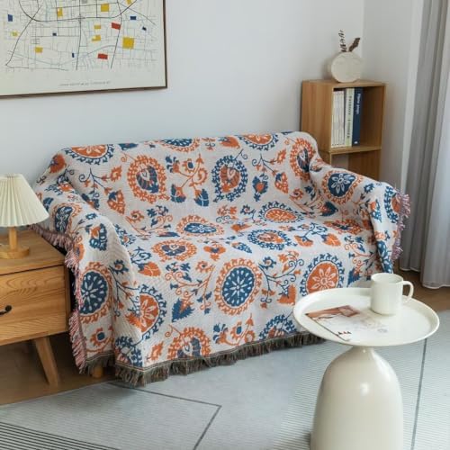 ROOMLIFE Thick Knitted Sofa Cover Slipcover Bohemian Design Blanket Universal 71x150