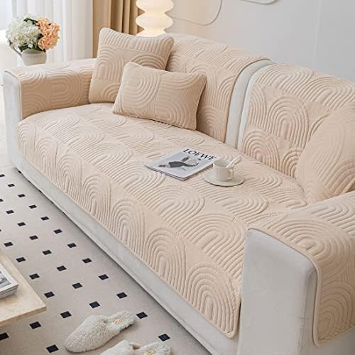 Velvet Plush Sofa Slipcover for Dogs and Kids