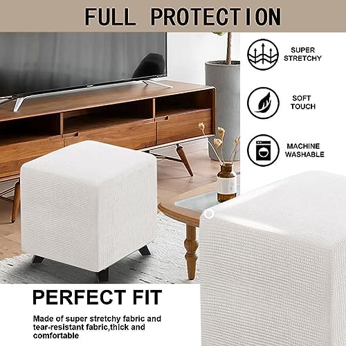 Bifaunvogel Small White Square Ottoman Slipcover