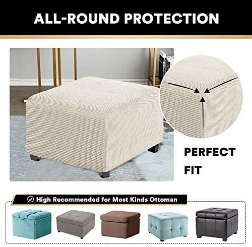 Stretch Ottoman Cover for Living Room Foot Stool