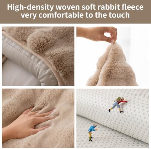 Faux Fur Couch Cover Soft Plush Protection for L Shaped Sofa