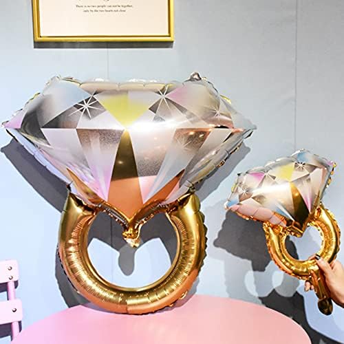 2Pcs Diamond Ring Balloons for Wedding and Party Decorations