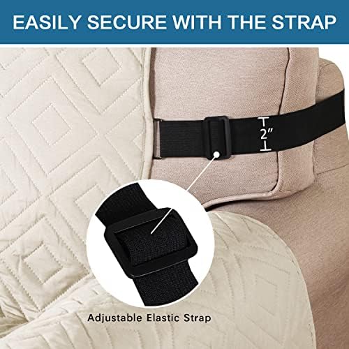 HVERSAILTEX Reversible Sofa Slipcover Water Resistant 2 Elastic Straps Ivory Beige