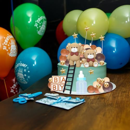 Gyufise 33Pcs Baby Bear Cake Topper Decorations