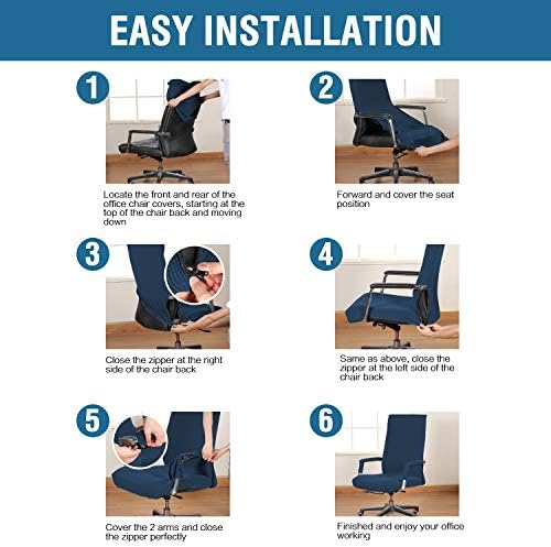 HVERSAILTEX Dining Chair Slipcover Navy Modern
