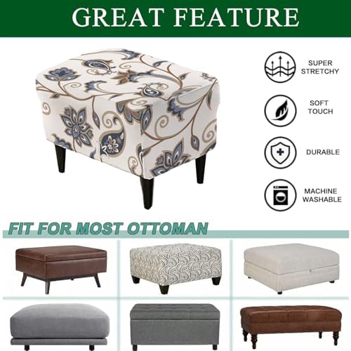 CRFATOP Large Ottoman Chair Slipcover with Elastic