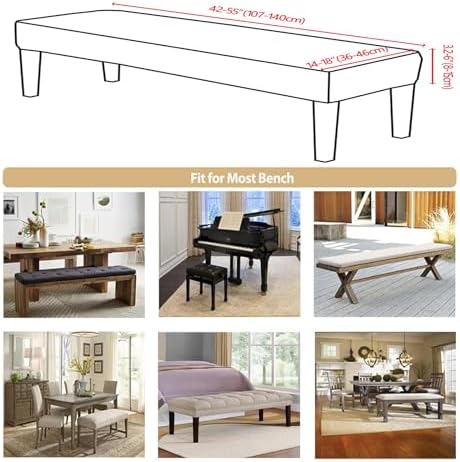 Velvet Dining Bench Cushion Cover for Living Room and Bedroom