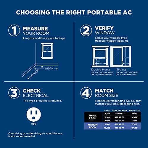 GE 10500 BTU Heat Cool Portable AC with WiFi