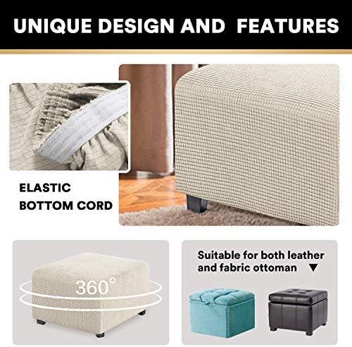 Stretch Ottoman Cover for Living Room Foot Stool