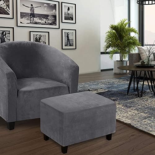 TOPCHANCES 2 Piece Club Chair and Ottoman Slipcover Set