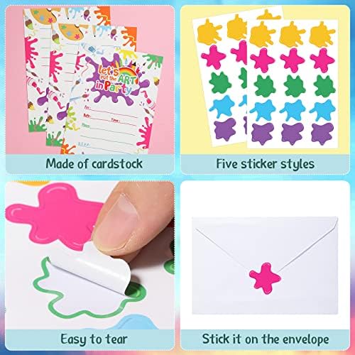 Pajean 24 Piece Art Painting Party Invitation Set