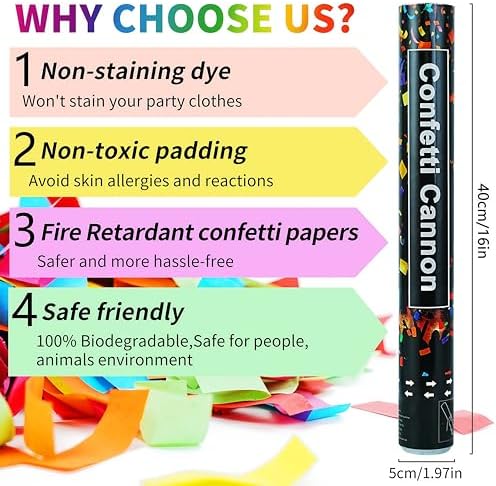 16in Biodegradable Confetti Poppers 2Pack
