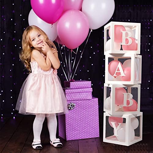 Baby Boxes with Letters for Baby Shower Decorations White