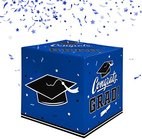 Gatherfun Graduation Decorations Blue Card Box