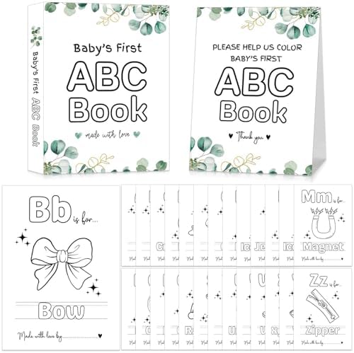 Babys First ABC Book Baby Shower Keepsake Game