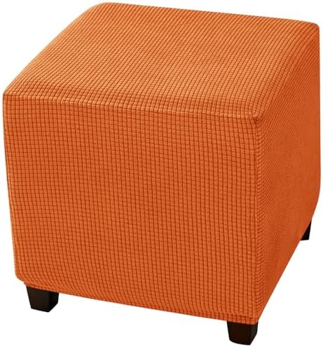 Orange Small Stretchy Ottoman Slipcover