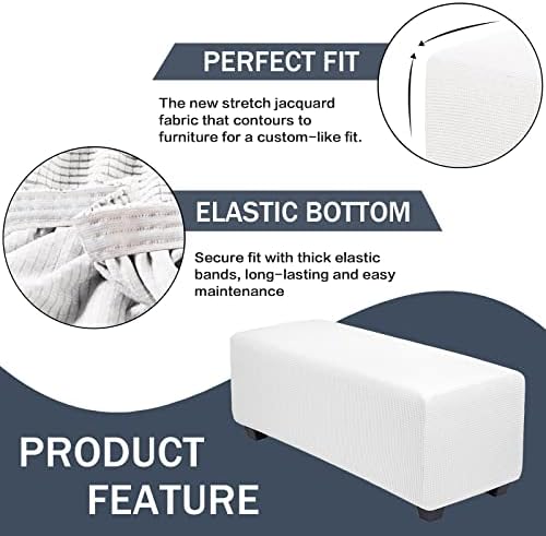 CONRUSER Stretch Ottoman Covers for Living Room Furniture Protector