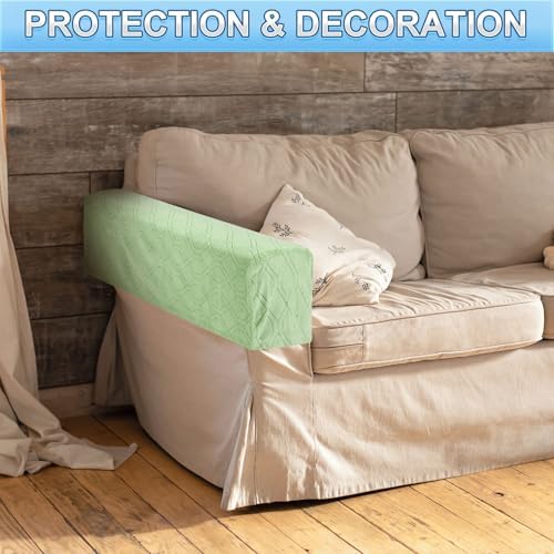 Uxcell 2Pcs Stretch Armrest Covers Cream