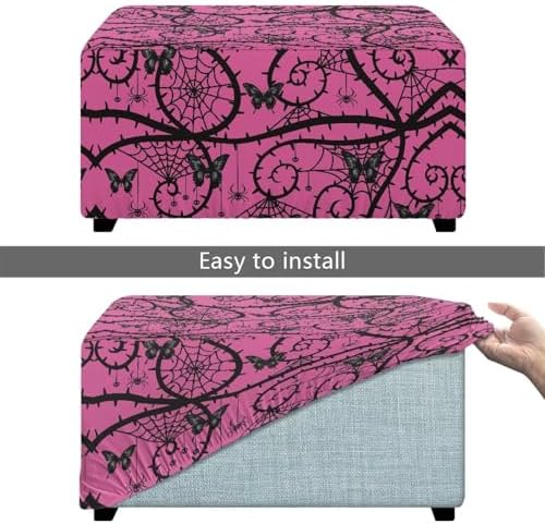 Gothic Butterfly Ottoman Cover for Stools and Benches