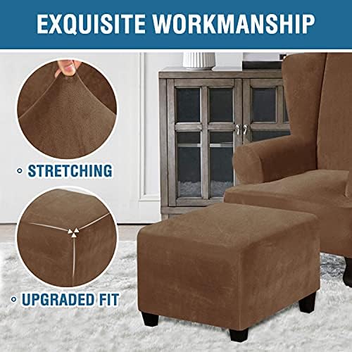 LiveGo Velvet Ottoman Cover for Living Room