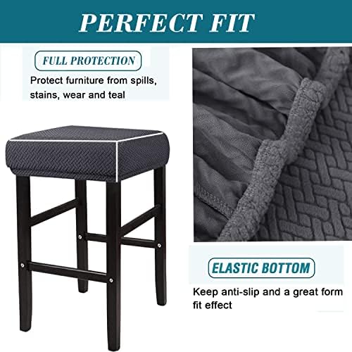 Hfcnmy Stool Covers Rectangle 4 Pack Dark Gray