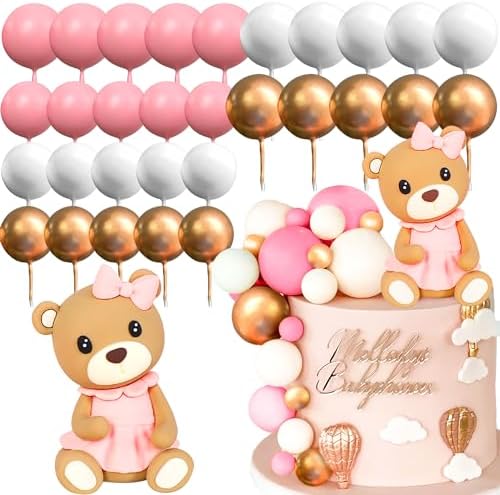 LaVenty Pink Teddy Bear Cake Decoration Set