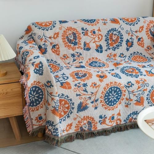ROOMLIFE Thick Knitted Sofa Cover Slipcover Bohemian Design Blanket Universal 71x150