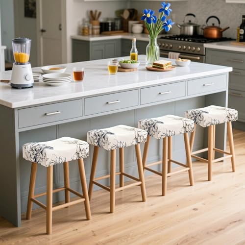 Waterproof Bar Stool Cushion Covers Set of 4