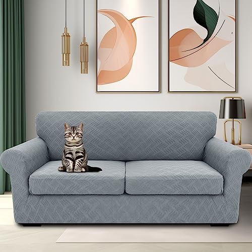 YEMYHOM Leaf Pattern Sofa Slipcovers 3-Piece Set
